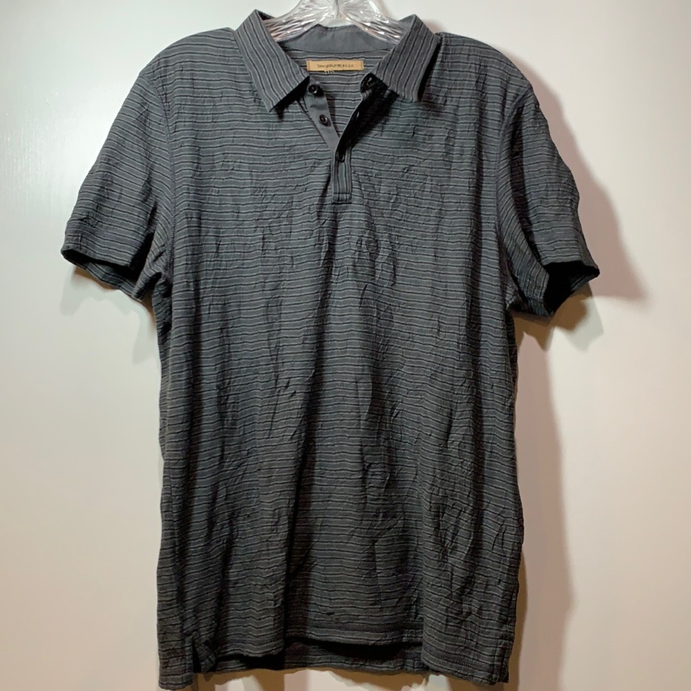 John Varvatos ⭐️ USA Crinkled Short Sleeve Polo